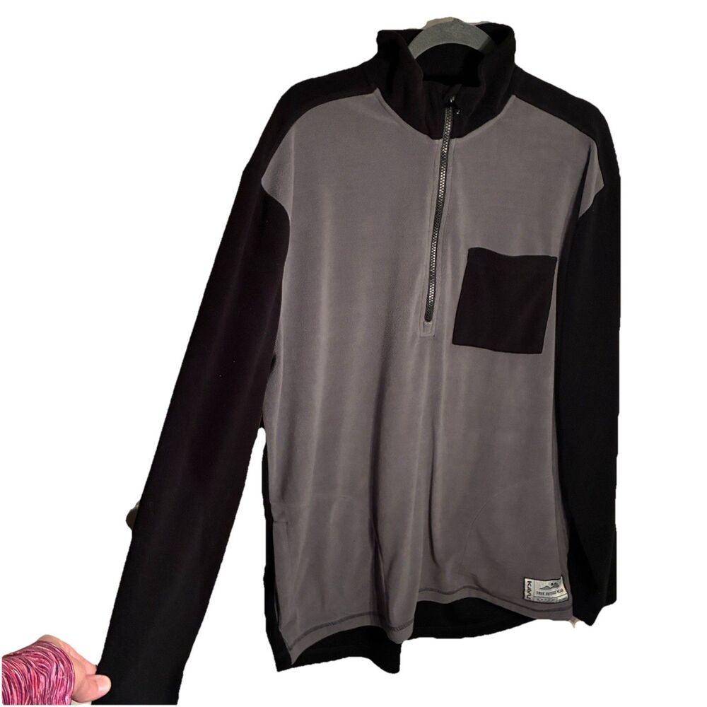 Kavu Black And Gray Men’s Pullover, Long Sleeve Shirt. Size XL